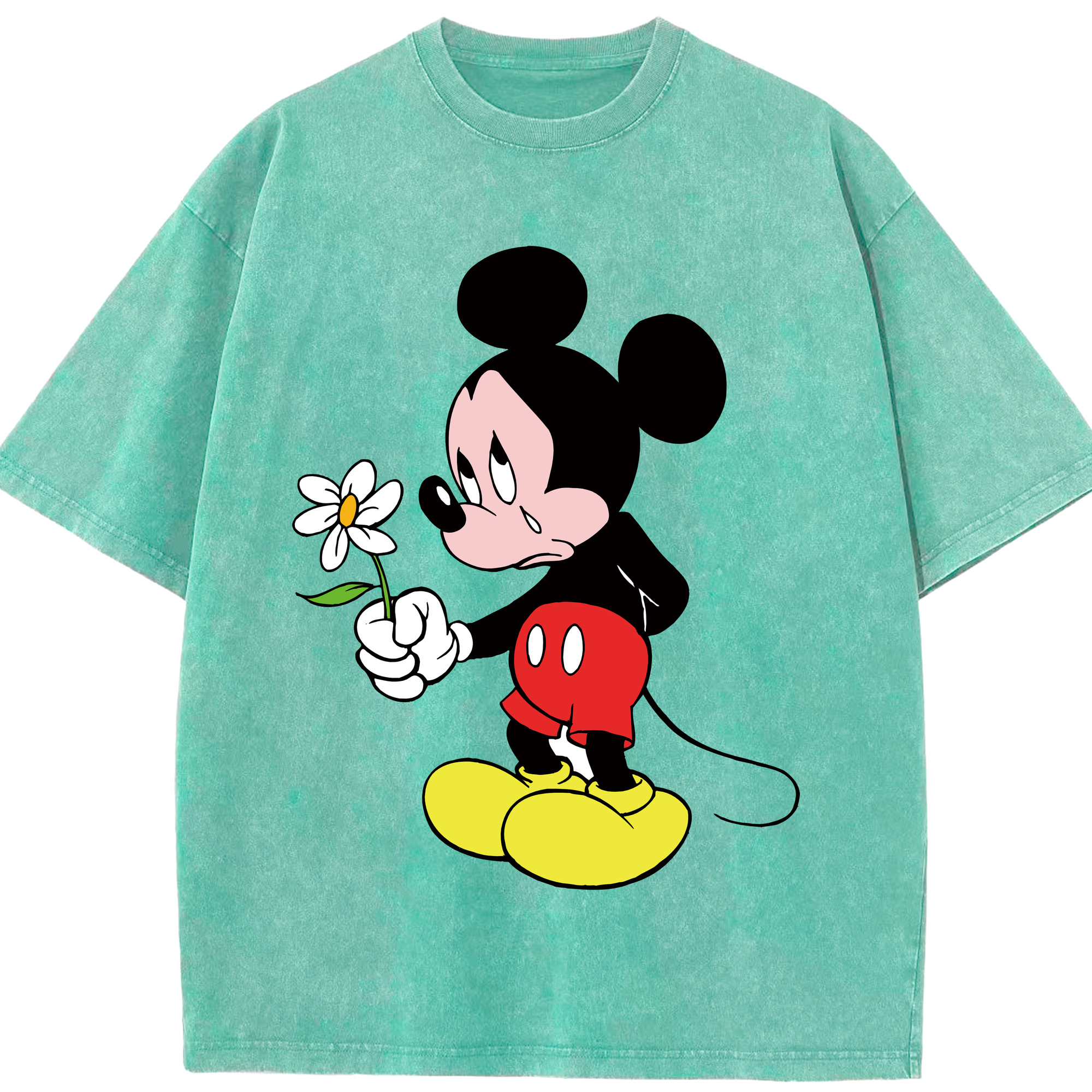 （画像用） ミッキーマウス Mickey Mouse 綿100% ヴィンテージ風 半袖Tシャツ（フロントプリント）
